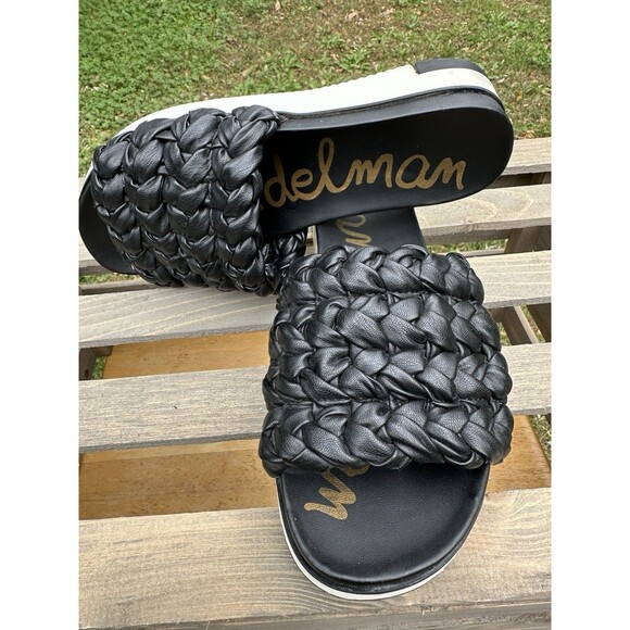 SAM EDELMAN Ainslie Black Braided Woven Slip-On Slide Sandals - Size 8.5 - Picture 3 of 14